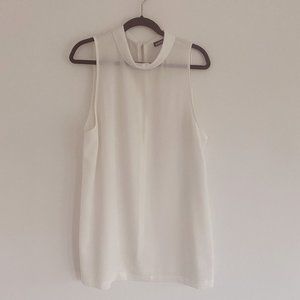 Tildon by Nordstrom sleeveless crepe long top with roll-neck collar